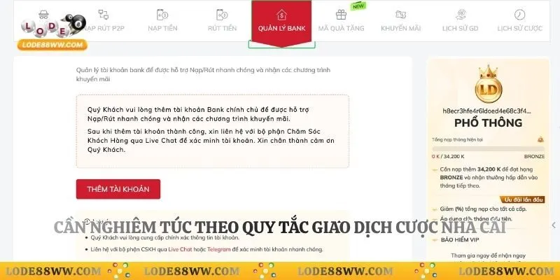 Cần nghiêm túc theo quy tắc giao dịch cược nhà cái