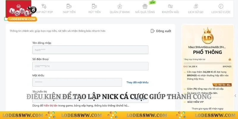 Điều kiện để tạo lập nick cá cược giúp thành công