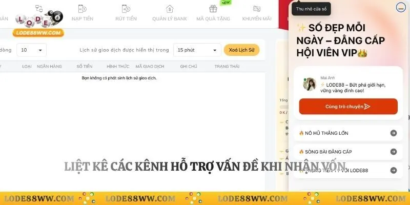 Liệt kê các kênh hỗ trợ vấn đề khi nhận vốn