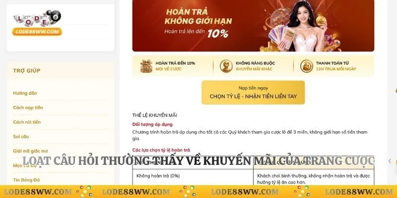Loạt câu hỏi thường thấy về khuyến mãi của trang cược