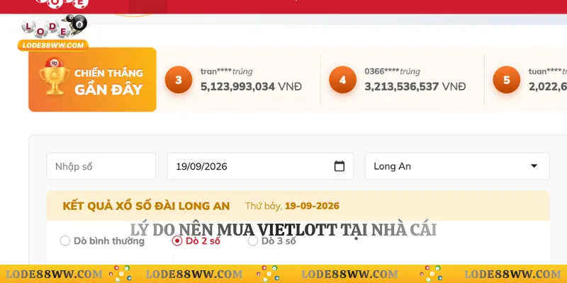 Xổ Số Vietlott Lode88 - Đặt Cược Thử May Tỷ Lệ Ăn Cực Cao 3 Lý do nên mua vietlott tại nhà cái