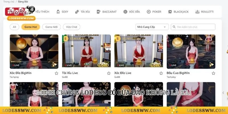 Minh chứng Lode88 có lừa đảo không là sai