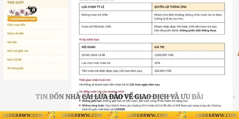 Tin đồn nhà cái lừa đảo về giao dịch và ưu đãi