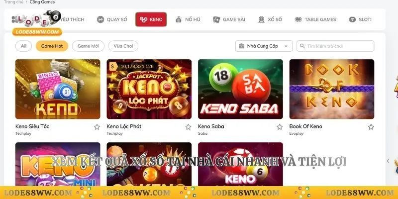 Xem kết quả xổ số tại nhà cái nhanh và tiện lợi